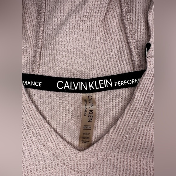 Women’s Calvin Klein Performance Waffled High-Low Hem Hoodie Pink Size Small - Picture 6 of 7